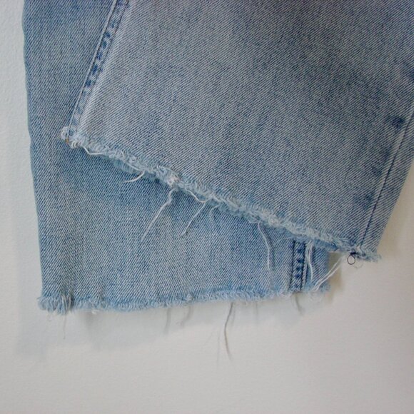 Aritzia Denim Forum Arlo High Rise Straight Jeans Raw Hem Organic Cotton Size 27 - Picture 6 of 13